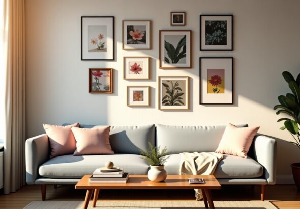 Les astuces pour agencer harmonieusement plusieurs cadres sur un mur