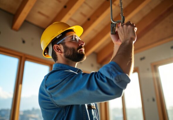 Quelle est la bonne distance à respecter entre les suspentes sur un plafond en pente ?