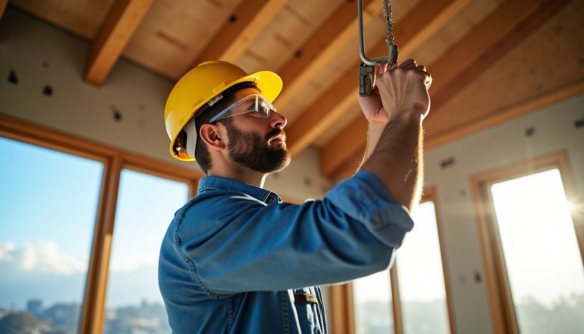 Quelle est la bonne distance à respecter entre les suspentes sur un plafond en pente ?