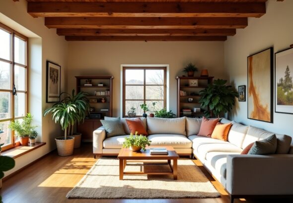 Poutres peintes en couleur lin : un choix esthétique et pratique à découvrir