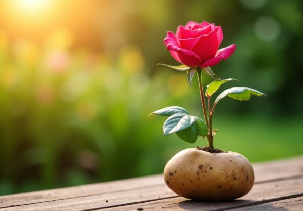 Bouturer un rosier avec une pomme de terre : astuces et efficacité de cette technique surprenante