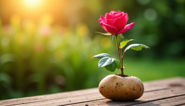 Bouturer un rosier avec une pomme de terre : astuces et efficacité de cette technique surprenante