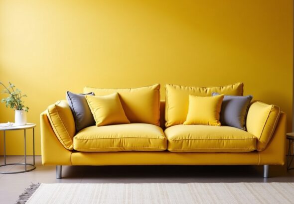 Quelles teintes choisir pour sublimer un canapé jaune moutarde ?